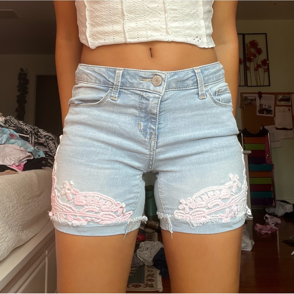 Floral Jean shorts